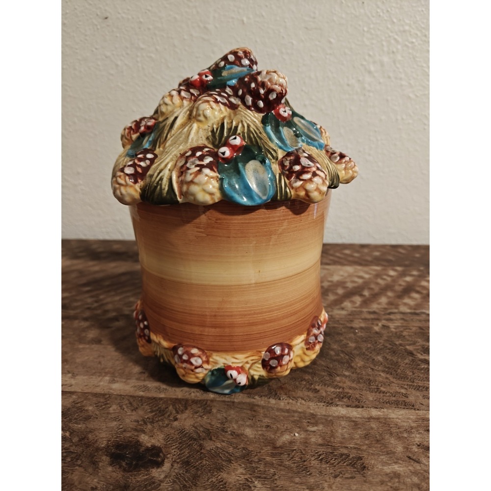 Vintage WCL Fruit designs Canister Kitchen Counter Storage Cookie  Jar  No Flaws